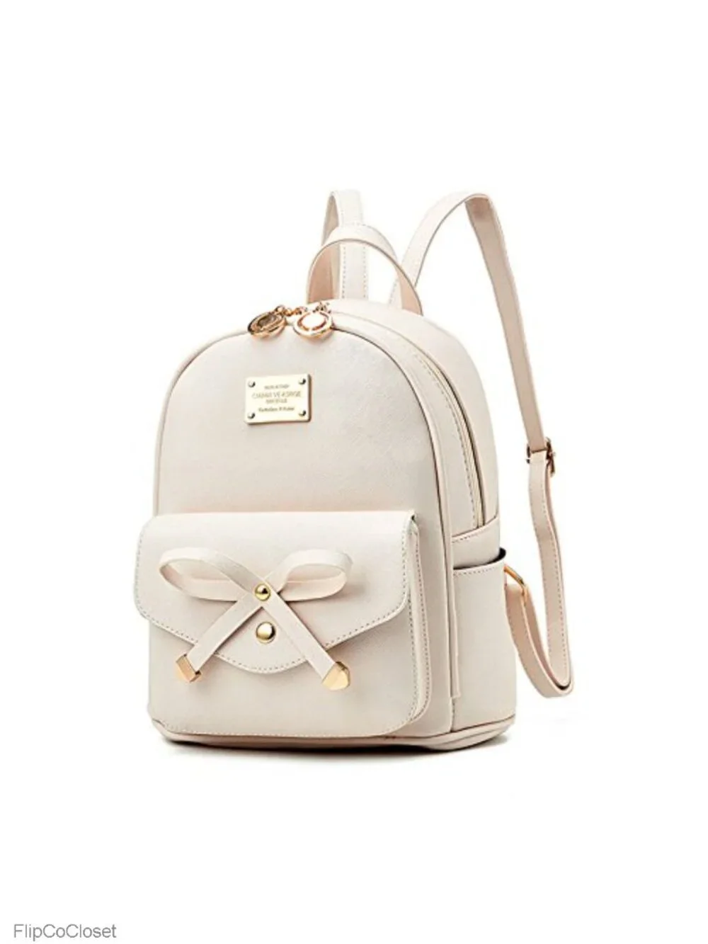 Mini PU Leather Backpack Purse Bowknot Cute Girls Women Adjustable Straps